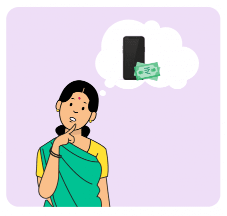 राधा के पास ऐसी कोई बचत नहीं है जिसका इस्तेमाल वह फोन खरीदने के लिए कर सके।